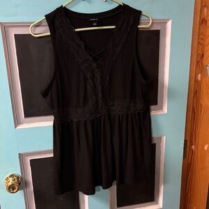 Torrid Black Lace Trim Sleeveless Blouse 0X